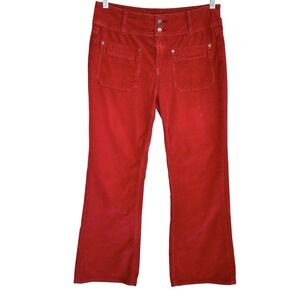 Free People Corduroy Ankle Flare Pants Womens 27 Red Y2k Boho Grunge Indie Retro